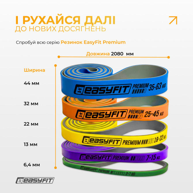 цена резинка для подтягиваний EasyFit Premium 2-7 кг