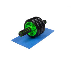 Ролик для пресу EasyFit з килимком Зелений (3 колеса)