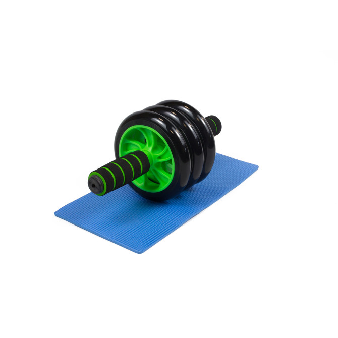 замовити ролик для пресу EasyFit з килимком Зелений 3 колеса