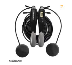 Скакалка с счетчиком EasyFit TwinRope скоростная 2,8 м черный-серый