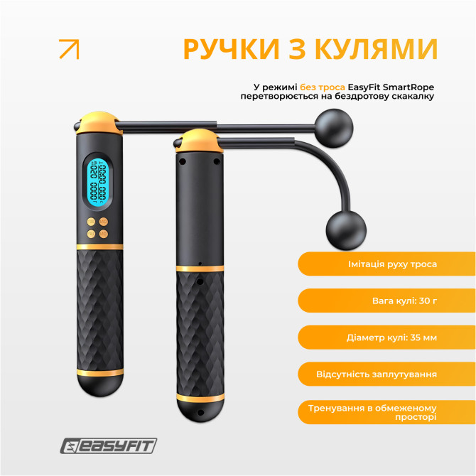 цена умная скакалка  EasyFit SmartRope 3 м с утяжелителем (беспроводная)