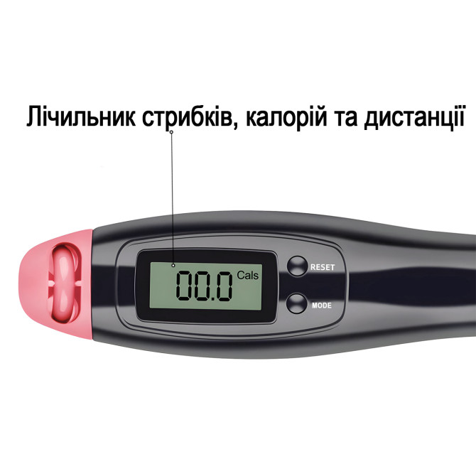 купить скоростную скакалку со счетчиком EasyFit черный-розовый