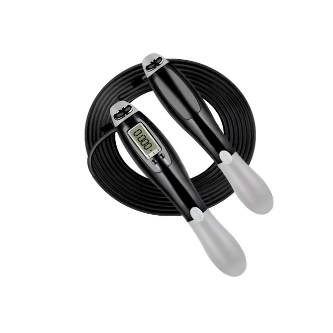 Скоростная скакалка со счетчиком EasyFit черный-серый