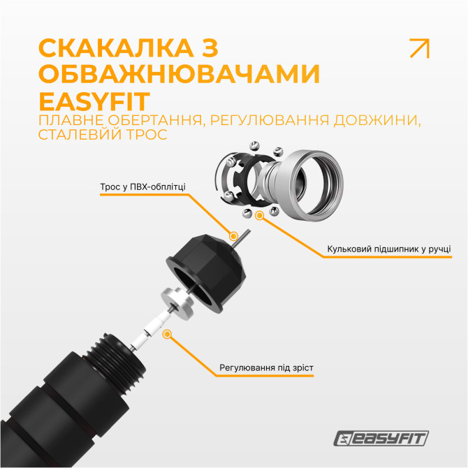 купити скакалка з обважнювачем EasyFit