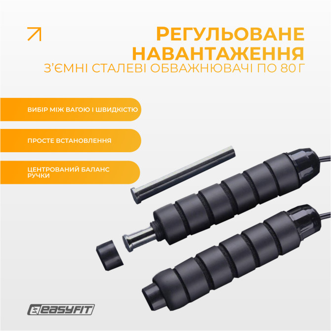 ціна скакалка з обважнювачем EasyFit