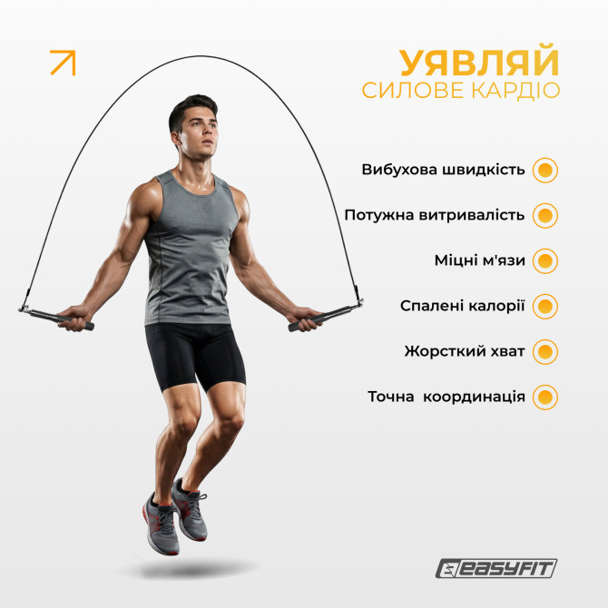 заказать скоростная скакалка EasyFit Aluminium черная