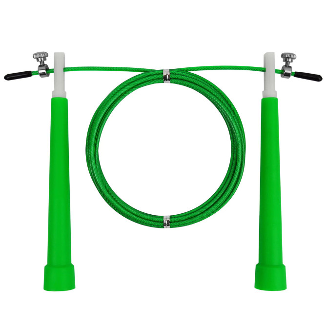 скоростная скакалка EasyFit Speed Cable Rope 3 м со стальным тросом, зелёная