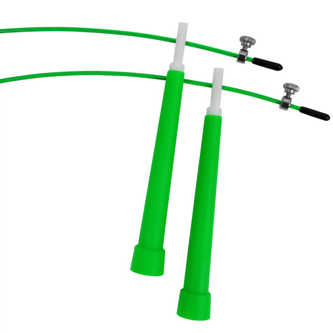 выгодная цена скоростная скакалка EasyFit Speed Cable Rope 3 м со стальным тросом, зелёная