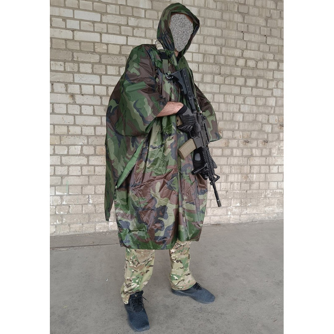 Тактический дождевик-пончо EasyFit RainC (военный плащ ВСУ) woodland
