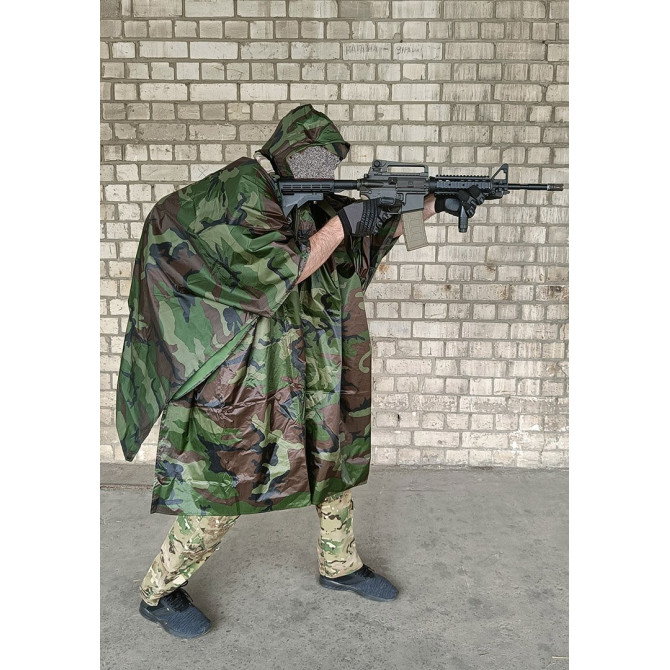 Тактический дождевик-пончо EasyFit RainC (военный плащ ВСУ) woodland