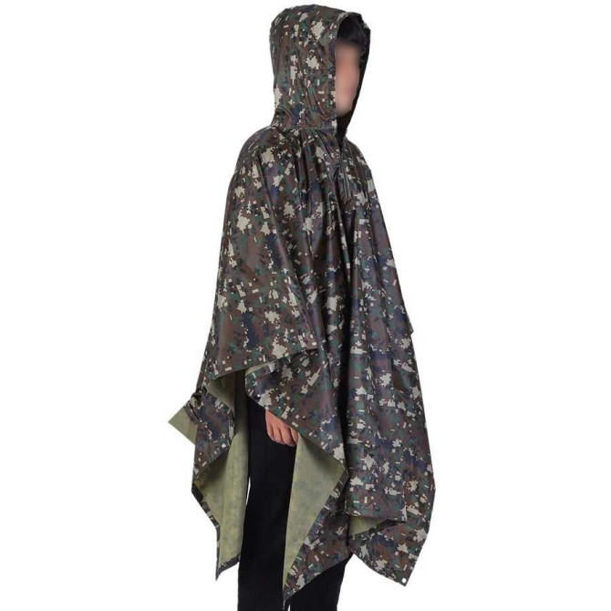 Тактический дождевик-пончо EasyFit RainC (военный плащ ВСУ) камуфляж marpat
