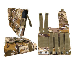 Підсумок під 6 магазінів АК/РПК потрійний мультикам степовий Multicam Arid (MOLLE, підсумок на розгрузку, жилет, РПС)