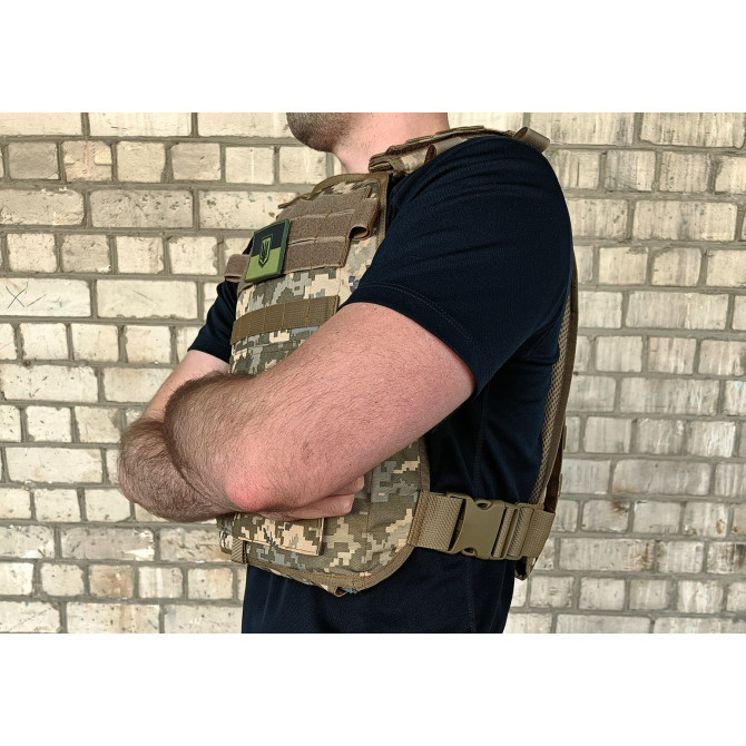 Плитоноска Pantsyr-2 (тактический военный жилет, бронежилет MOLLE) пиксель ВСУ MM-14