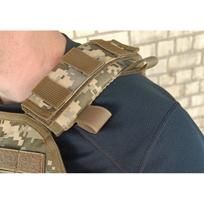 Плитоноска Pantsyr-2 (тактический военный жилет, бронежилет MOLLE) пиксель ВСУ MM-14