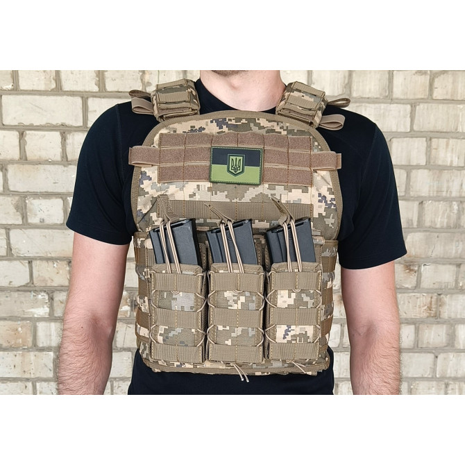 Плитоноска Pantsyr-2 (тактический военный жилет, бронежилет MOLLE) пиксель ВСУ MM-14