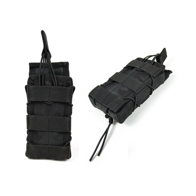 Подсумок под магазин АК/РПК одинарный открытый черный (MOLLE, подсумок на разгрузку, жилет, РПС)