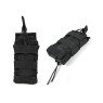 Подсумок под магазин АК/РПК одинарный открытый черный (MOLLE, подсумок на разгрузку, жилет, РПС)