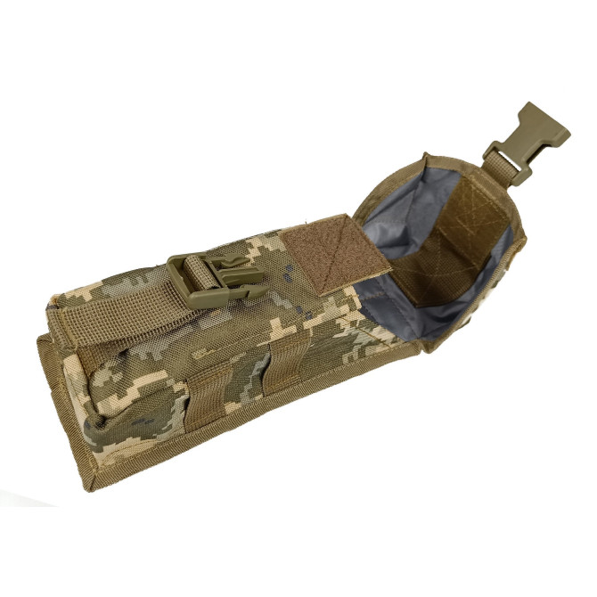 Подсумок под два магазина АК одинарный закрытый пиксель ВСУ MM-14 (MOLLE, подсумок на разгрузку, жилет, РПС)