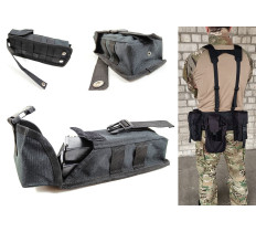 Подсумок под два магазина АК одинарный закрытый черный (MOLLE, подсумок на разгрузку, жилет, РПС)