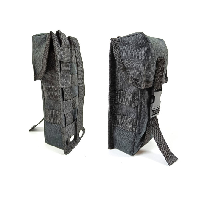 Подсумок под два магазина АК одинарный закрытый черный (MOLLE, подсумок на разгрузку, жилет, РПС)