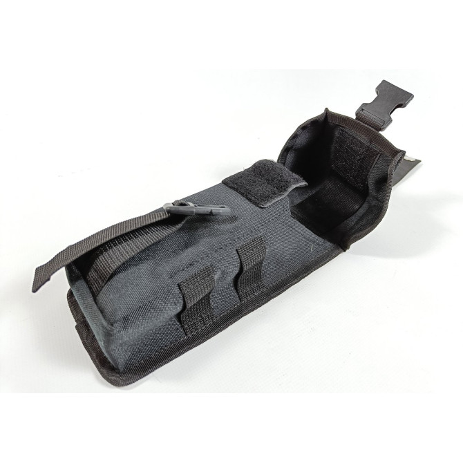 Подсумок под два магазина АК одинарный закрытый черный (MOLLE, подсумок на разгрузку, жилет, РПС)