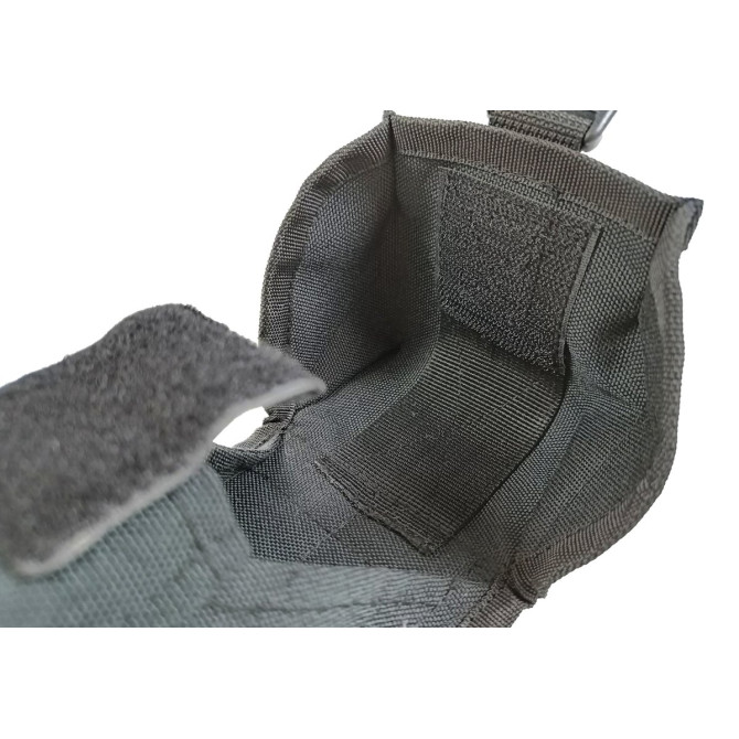 Подсумок под два магазина АК одинарный закрытый черный (MOLLE, подсумок на разгрузку, жилет, РПС)