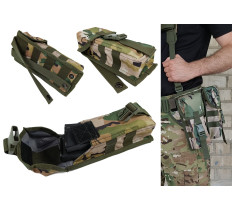 Подсумок под два магазина АК одинарный закрытый мультикам (MOLLE, подсумок на разгрузку, жилет, РПС)