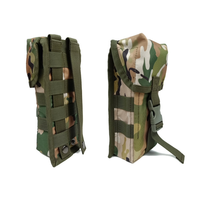 Подсумок под два магазина АК одинарный закрытый мультикам (MOLLE, подсумок на разгрузку, жилет, РПС)