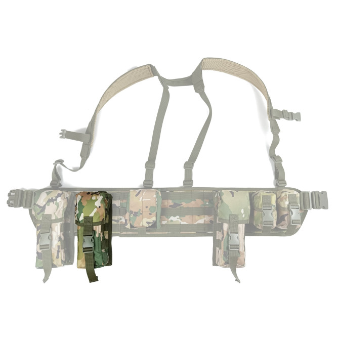 Подсумок под два магазина АК одинарный закрытый мультикам (MOLLE, подсумок на разгрузку, жилет, РПС)