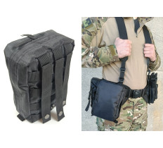 Подсумок аптечка тактическая MOLLE черный для РПС, разгрузки или жилета