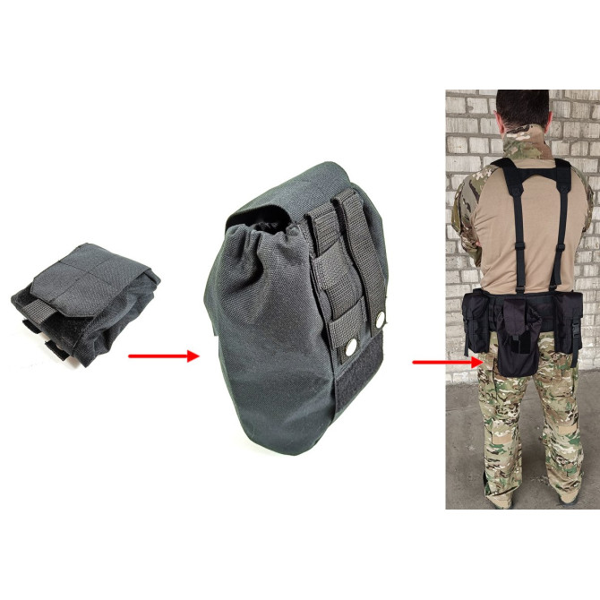 Подсумок для сброса магазинов черный (MOLLE, на тактический пояс, разгрузку, РПС)