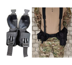 Подсумок гранатный двойной черный (MOLLE, подсумок для гранат на разгрузку, жилет, РПС)