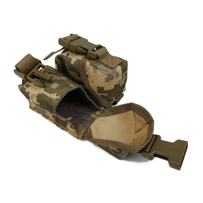 Подсумок гранатный двойной пиксель ВСУ MM-14 (MOLLE, подсумок для гранат на разгрузку, жилет, РПС)