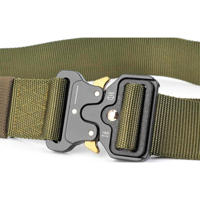 Ремень тактический военный Assault Belt с пряжкой Кобра олива