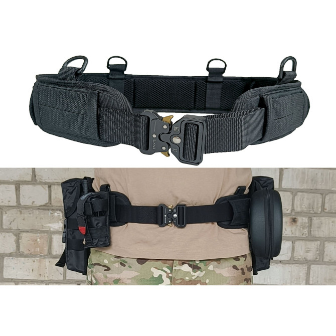 Разгрузочный тактический пояс РПС с креплением MOLLE черный (варбелт, warbelt)