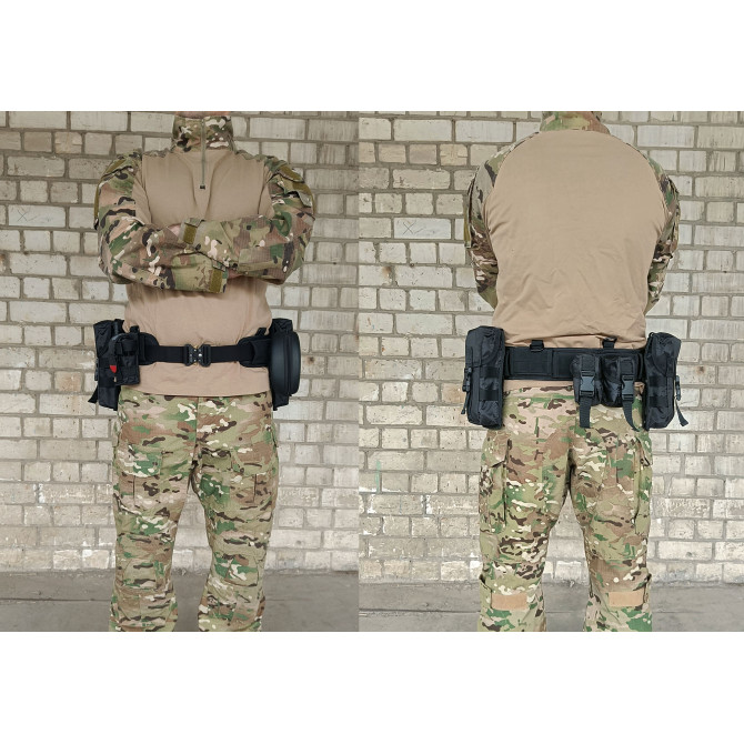 Разгрузочный тактический пояс РПС с креплением MOLLE черный (варбелт, warbelt)