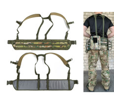 Тактический пояс разгрузочный РПС с креплением MOLLE и плечевыми лямками мультикам без подсумков