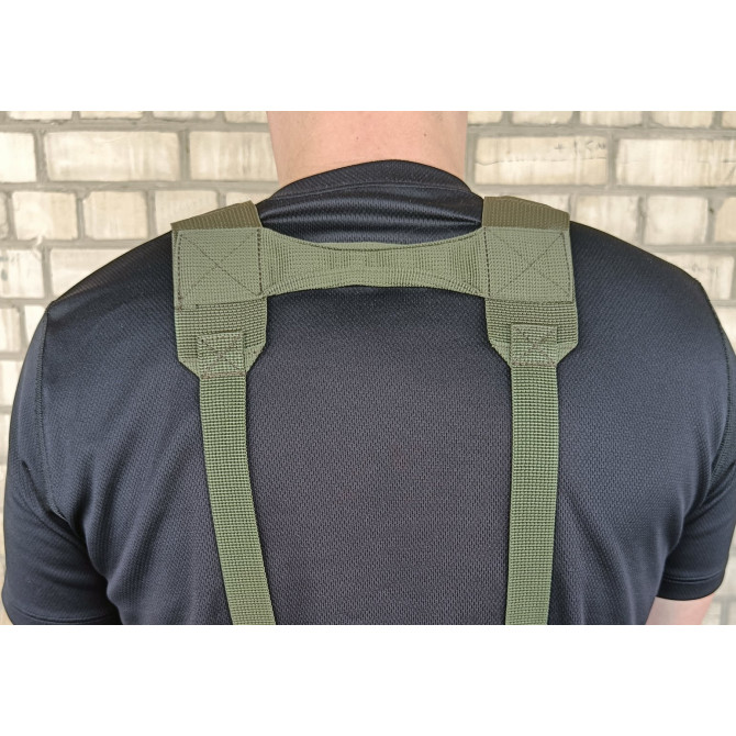 Тактический пояс разгрузочный РПС с креплением MOLLE и плечевыми лямками мультикам без подсумков
