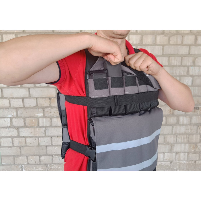 Жилет утяжелитель EasyFit Armor 18 кг наборной с шагом 0,5 кг